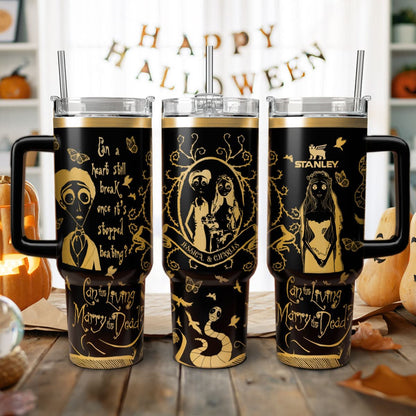 Custom Name Couple Corpse Bride Halloween 40oz Tumbler - 409HLHNTB159