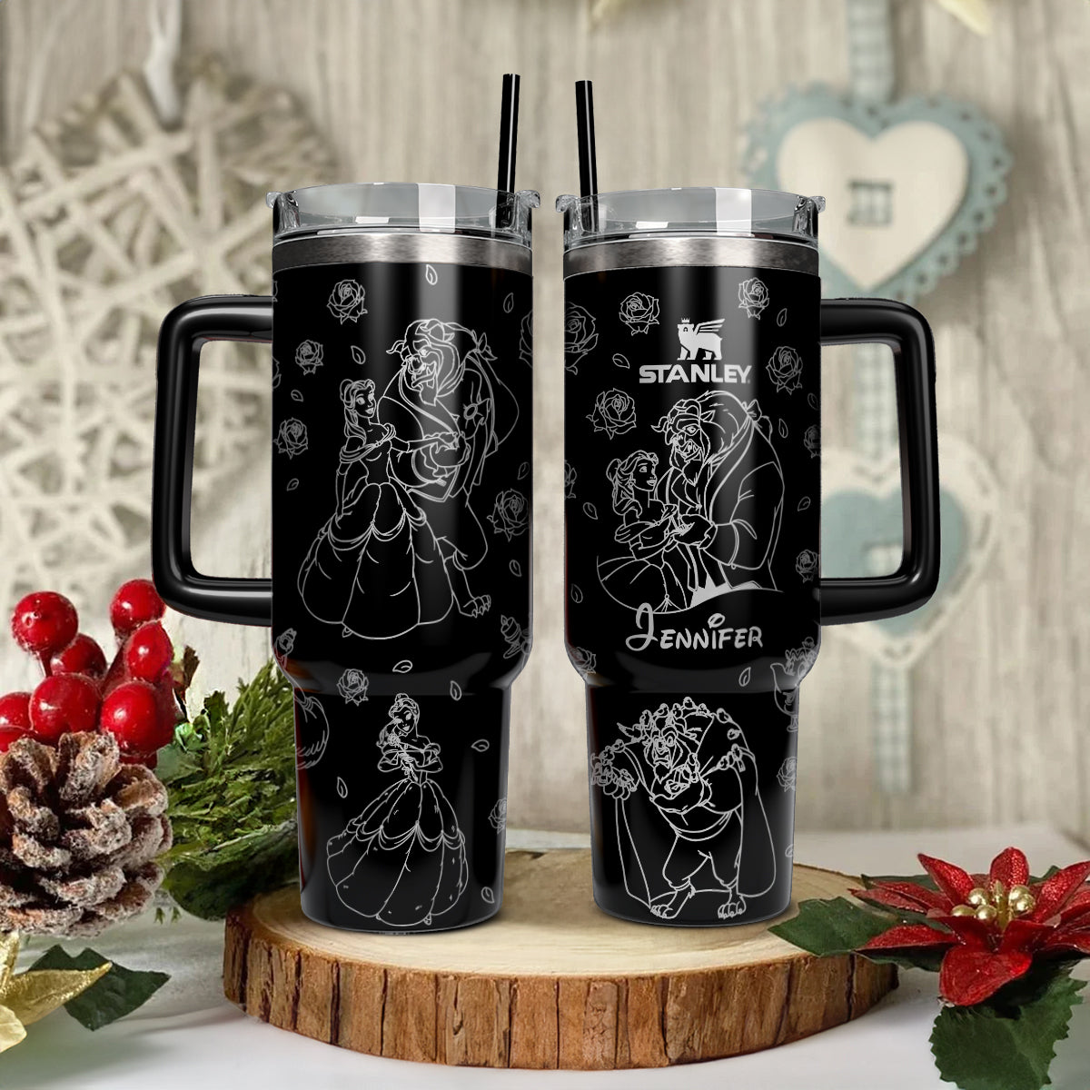 Custom Disney Beauty and the Beast Cute Tumbler 40oz - 501HLHNTB040