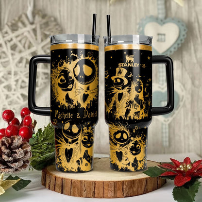 Custom Name Couple Nightmare Before Xmas 40oz Tumbler - 409HLHNTB147