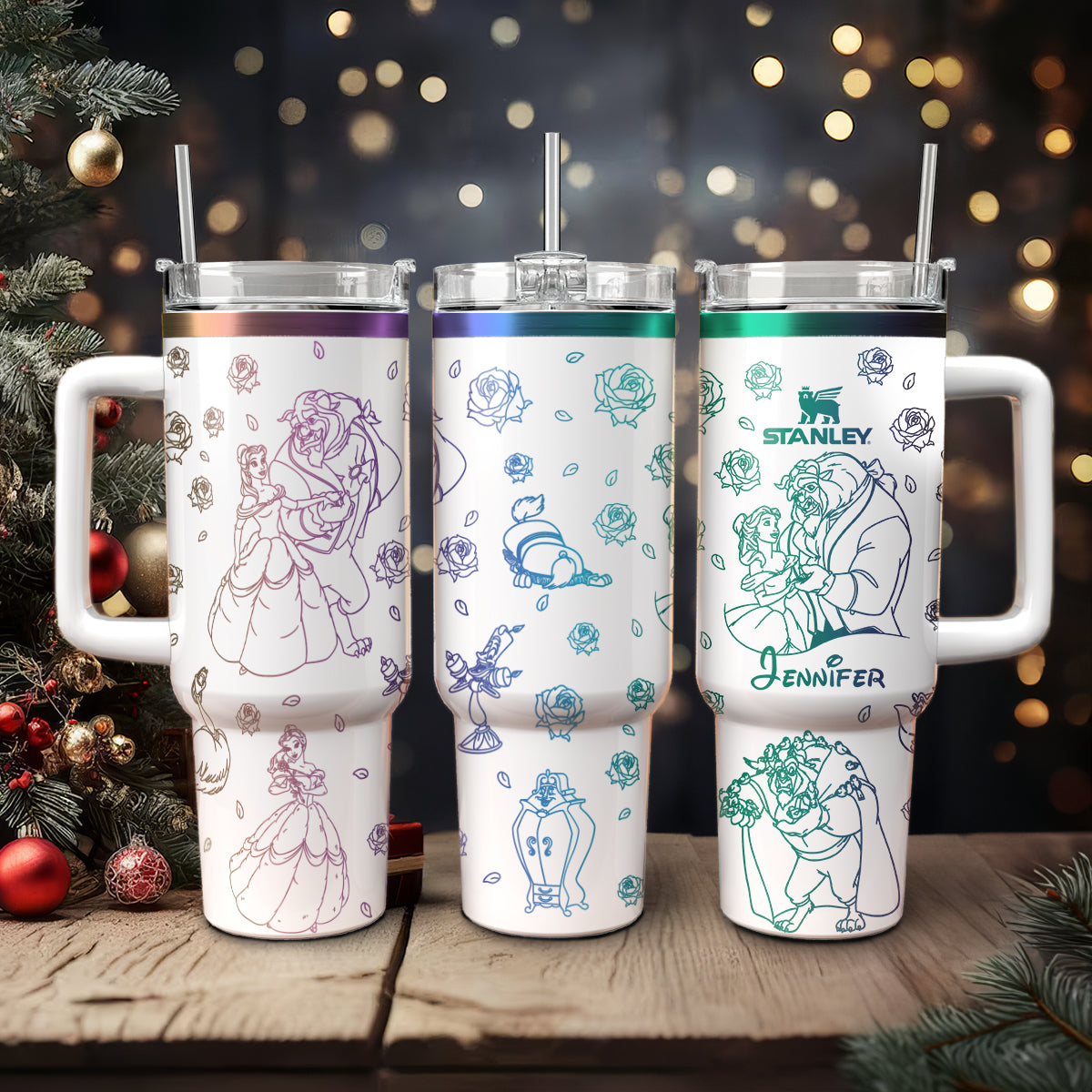 Custom Disney Beauty and the Beast Cute Tumbler 40oz - 501HLHNTB040