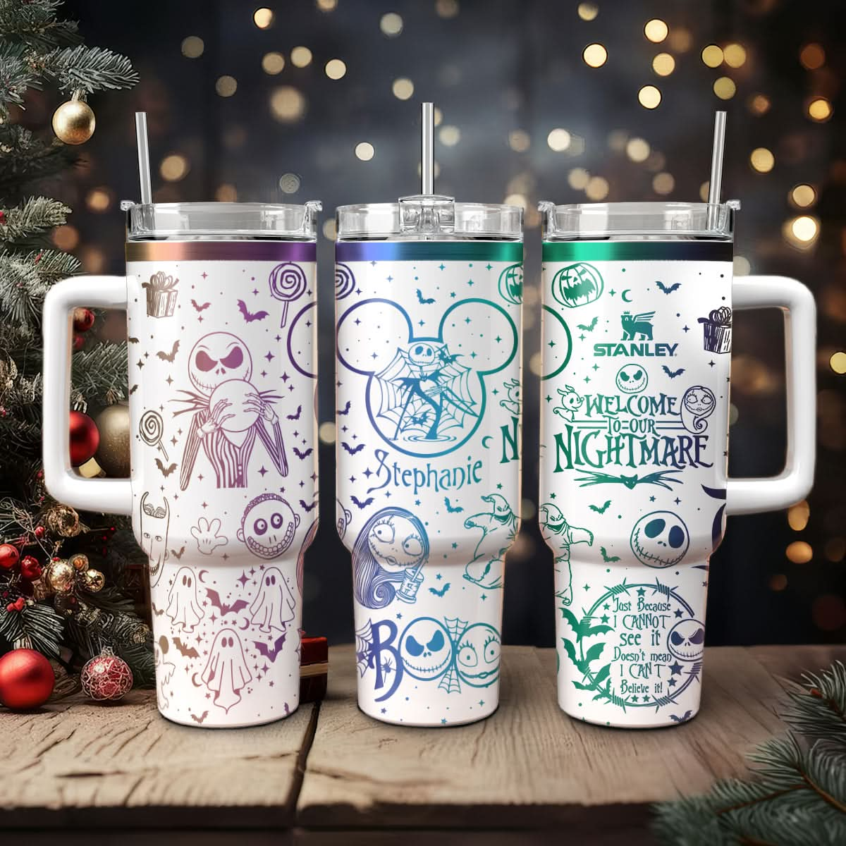 40oz A Couple Custom Disney Nightmare 40oz Tumbler - 410TTHNTB033