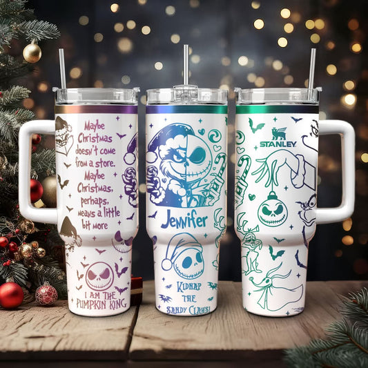 Couple Custom The Nightmare Before Christmas and Grinch Christmas 40oz Tumbler - 410QAHNTB017