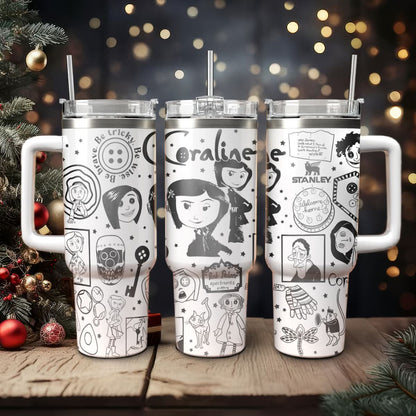 Coraline Movie 40oz Custom Tumbler - 410HLHNTB001