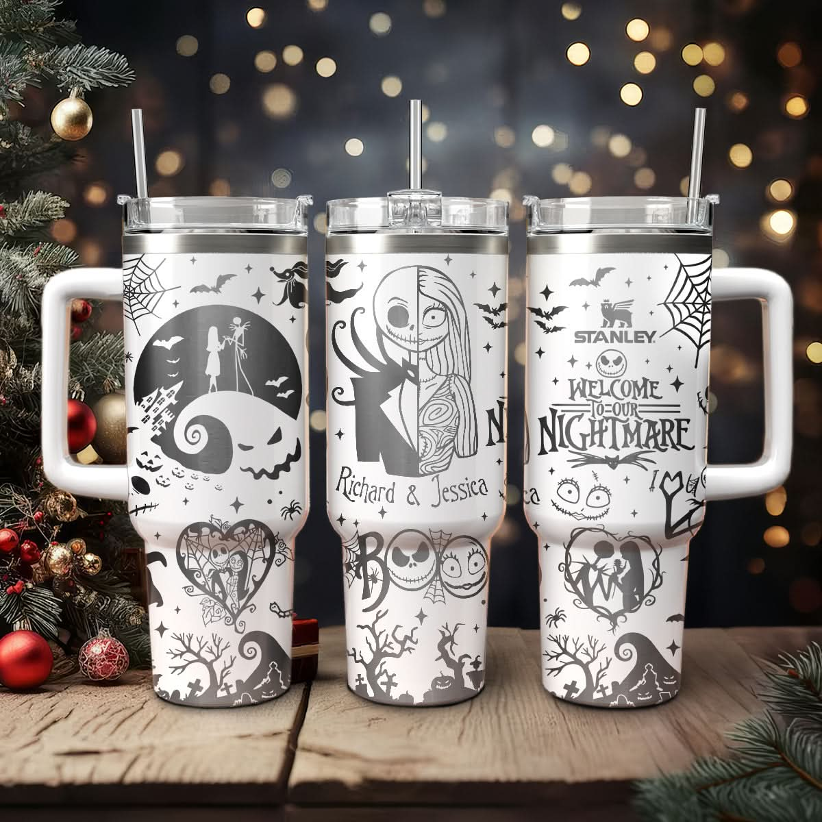 Couple Custom Disney Nightmare Before Christmas 40oz Tumbler - 410QAHNTB020