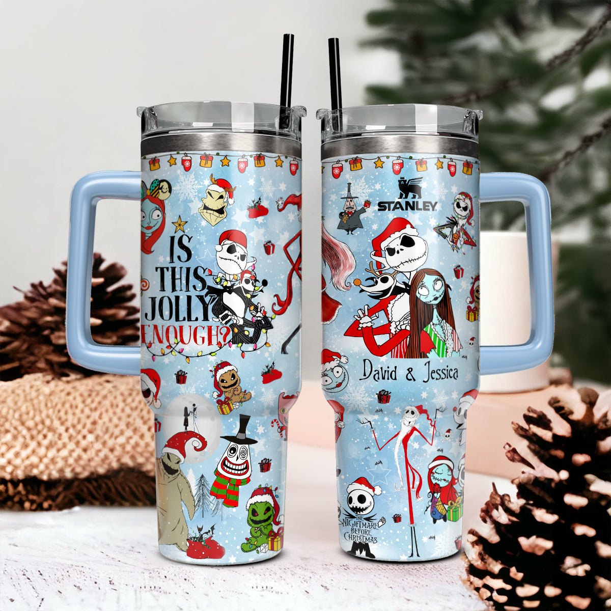 40oz Custom Couple The Nightmare Tumbler - 410QAHNTB051