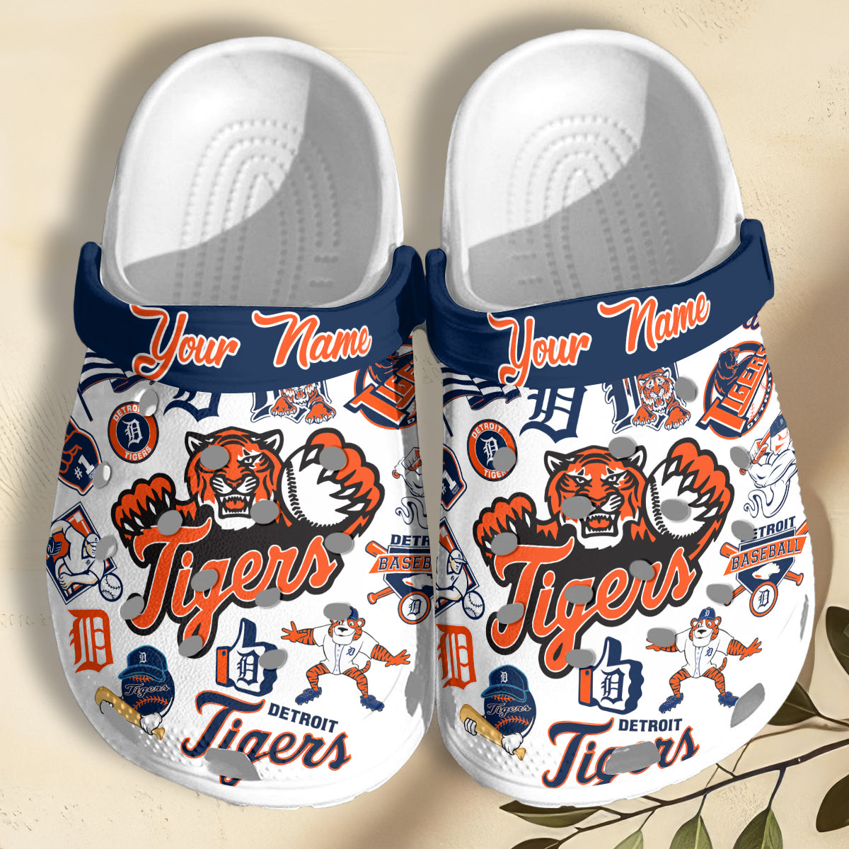 Custom Name Detroit Tigers MLB Sport Clogs Shoes  - 503HLHNCR101