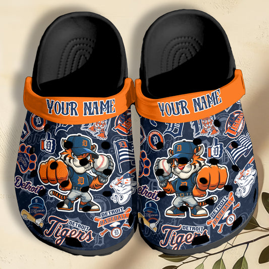 Custom Name Detroit Tigers MLB Sport Clogs Shoes  - 503HLHNCR102