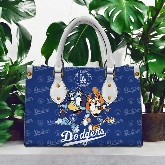 Custom Name Los Angeles Dodgers Women Leather Hand Bag
