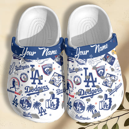 Custom Name Los Angeles Dodgers Baseball Team MLB Clogs  - 503HLHNCR088