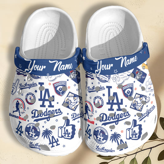 Custom Name Los Angeles Dodgers Baseball Team MLB Clogs  - 503HLHNCR088