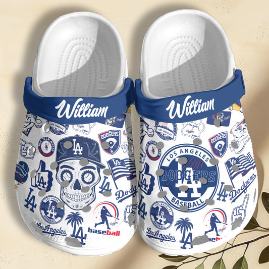 Custom Name Los Angeles Dodgers Baseball Team MLB Clogs  - 503HLHNCR089