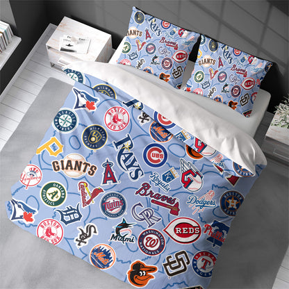 30 Major League Baseball Team Logos and Names Bedding Set Limited