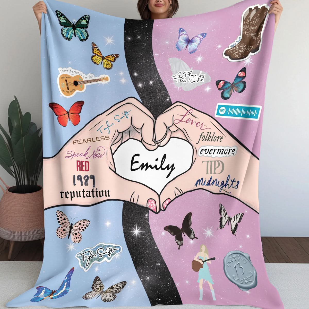 Custom Name Swiftie - Albums Taylor Swift Blanket 407HLHNBL045