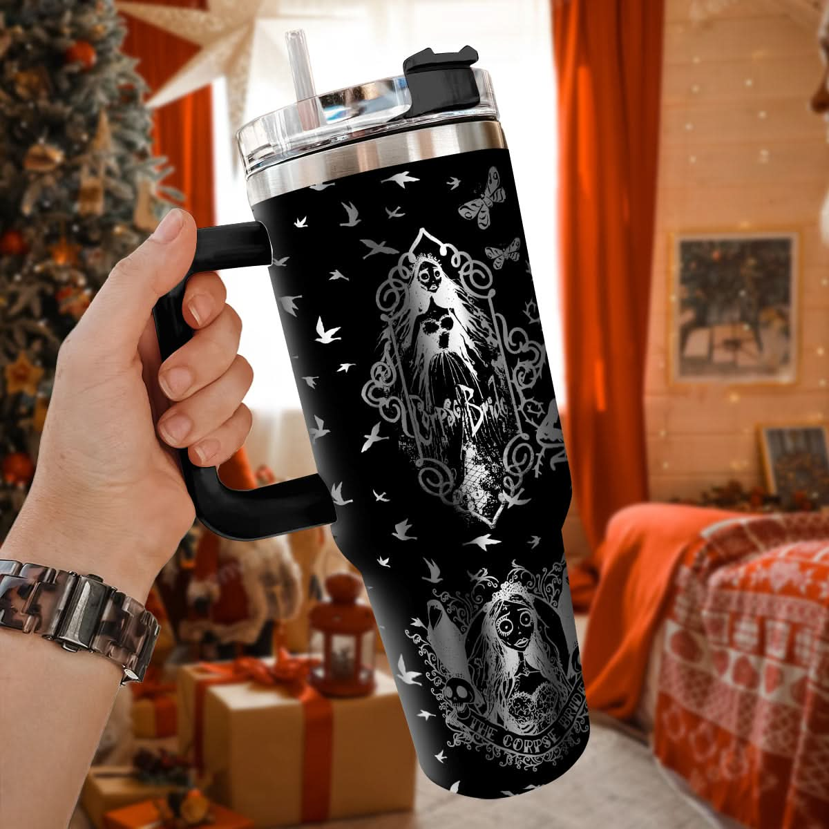 Custom Couple Corpse Bride Halloween 40oz Tumbler - 409HLHNTB164