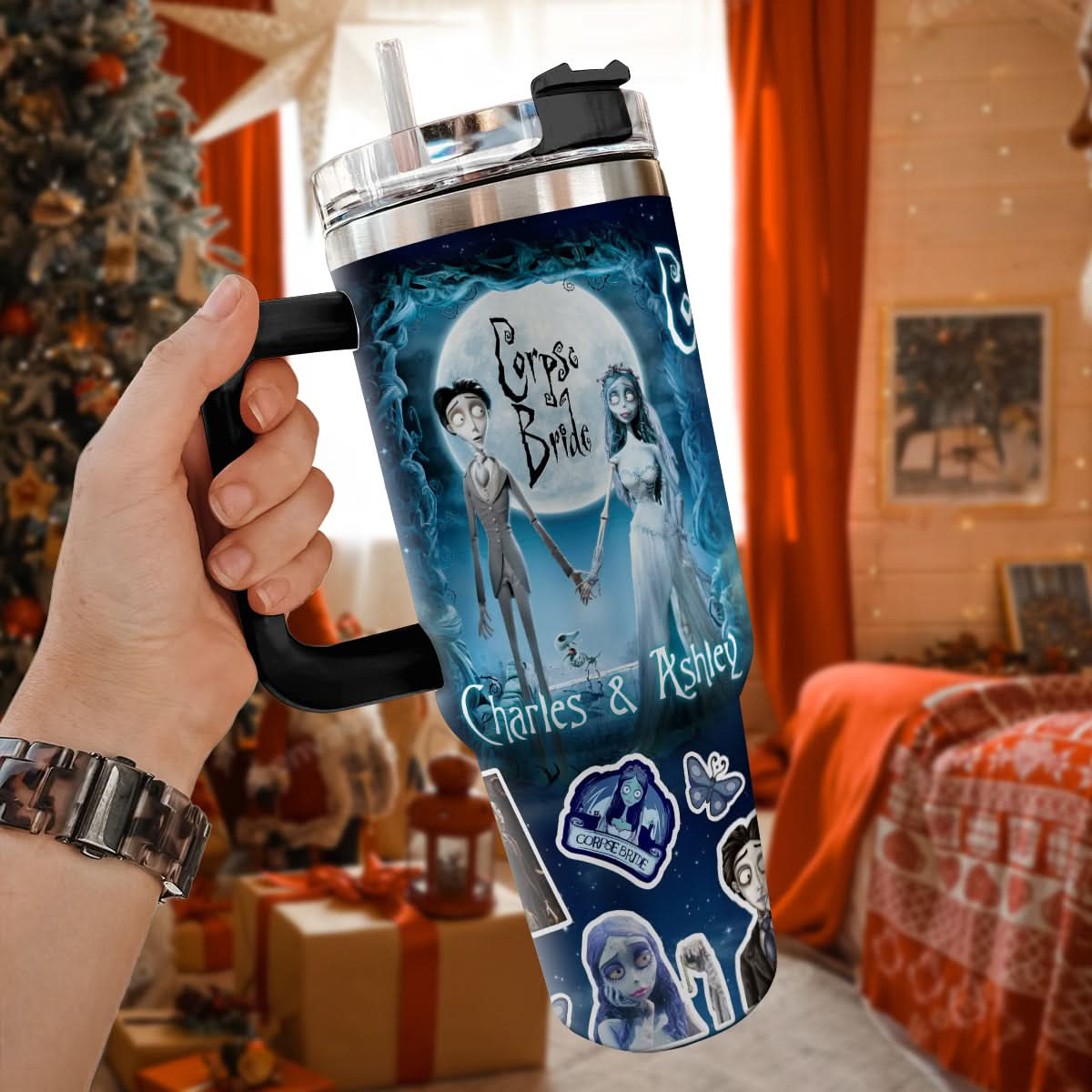 Custom Name Halloween Corpse Bride 40Oz Tumbler - 409HLHNTB154