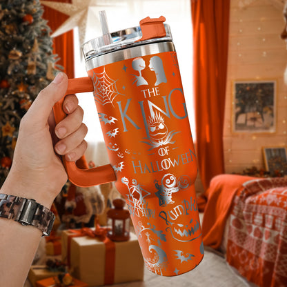 The King Of Halloween Nightmare Christmas Engraved Stanley 40oz Tumbler