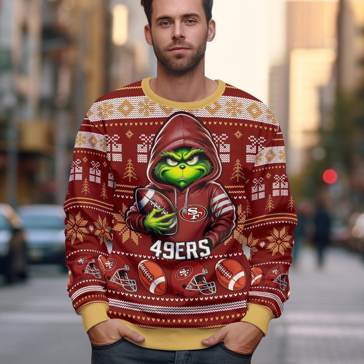 A Best Gift For Fan, Custom Football Teams Ugly Sweater _ 411MCHNUS022