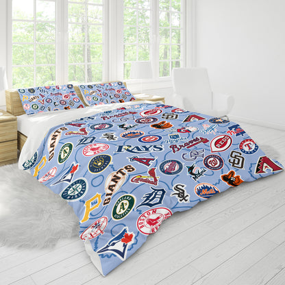 30 Major League Baseball Team Logos and Names Bedding Set Limited