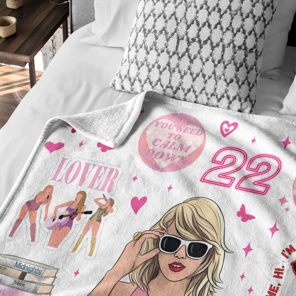 Custom Name Swiftie - Pink Albums Taylor Swift Blanket 407HLHNBL054