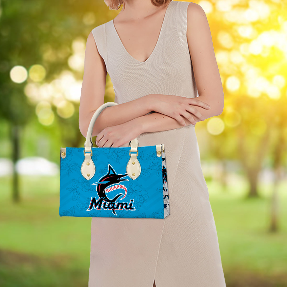 Miami Marlins Women Leather Hand Bag