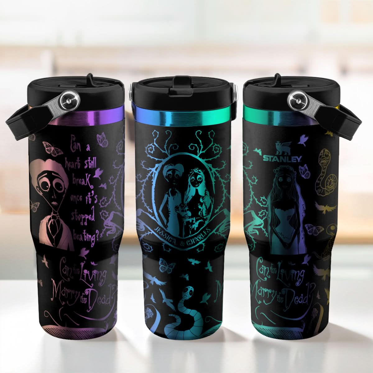 Custom Name Couple Corpse Bride Halloween IceFlow 40oz Tumbler - 409HLHNTB159