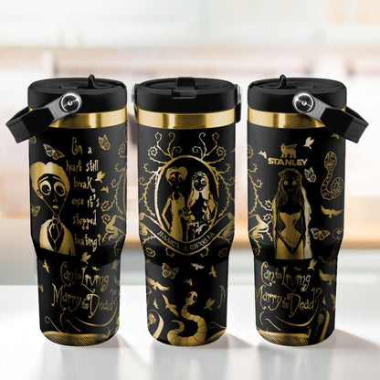 Custom Name Couple Corpse Bride Halloween IceFlow 40oz Tumbler - 409HLHNTB159