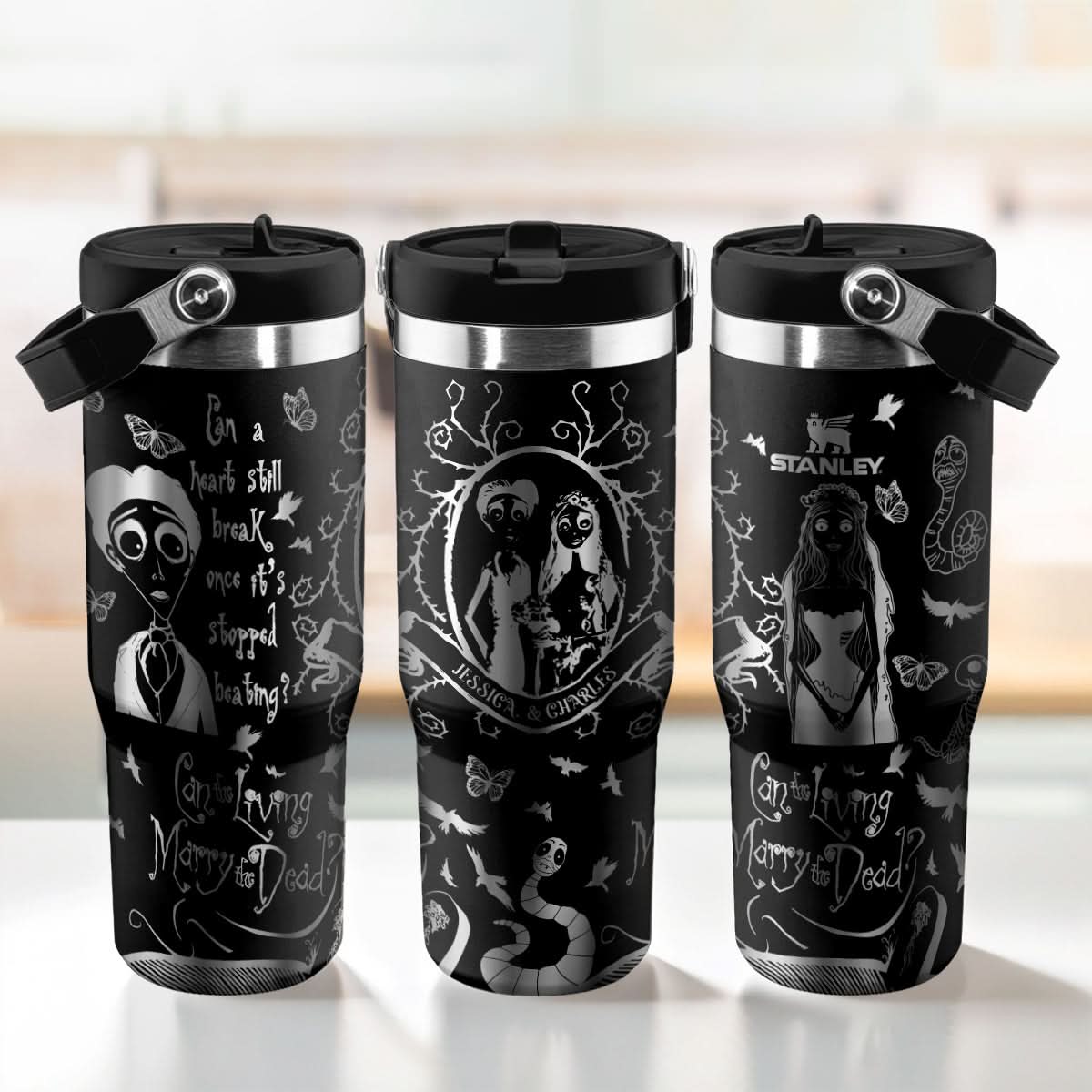 Custom Name Couple Corpse Bride Halloween IceFlow 40oz Tumbler - 409HLHNTB159