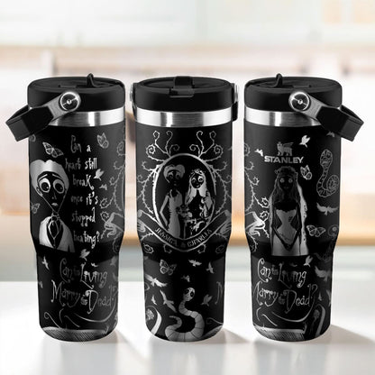 Custom Name Couple Corpse Bride Halloween IceFlow 40oz Tumbler - 409HLHNTB159