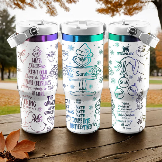 Custom Grinch IceFlow 40oz Tumbler - 410QAHNTB009