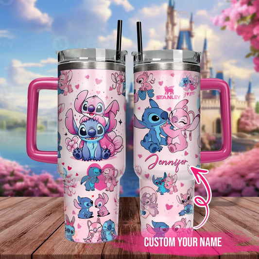 DN Stitch And Angel Custom Name Printed Tumbler- 406TTHNTB145