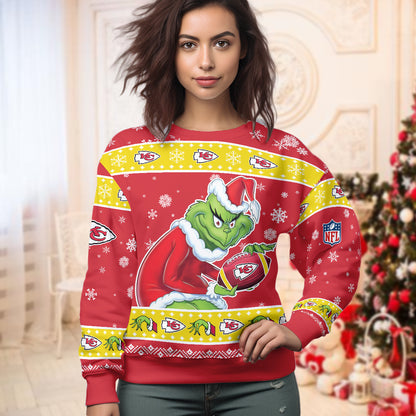 Custom Football Teams Grinch Ugly Sweater - 411QAHNUS002