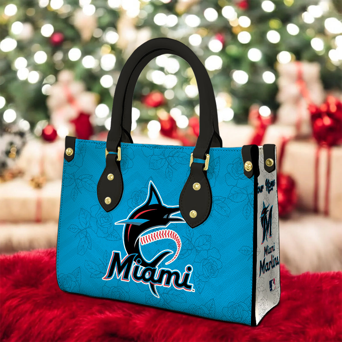 Miami Marlins Women Leather Hand Bag