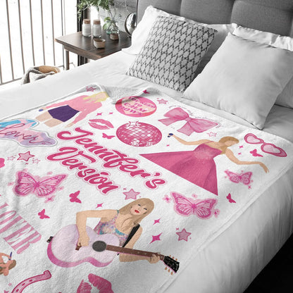 Custom Name Swiftie - Pink Albums Taylor Swift Blanket 407HLHNBL057