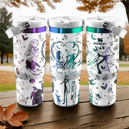 Custom Name Couple Nightmare IceFlow 40oz Tumbler - 408HLHNTB110