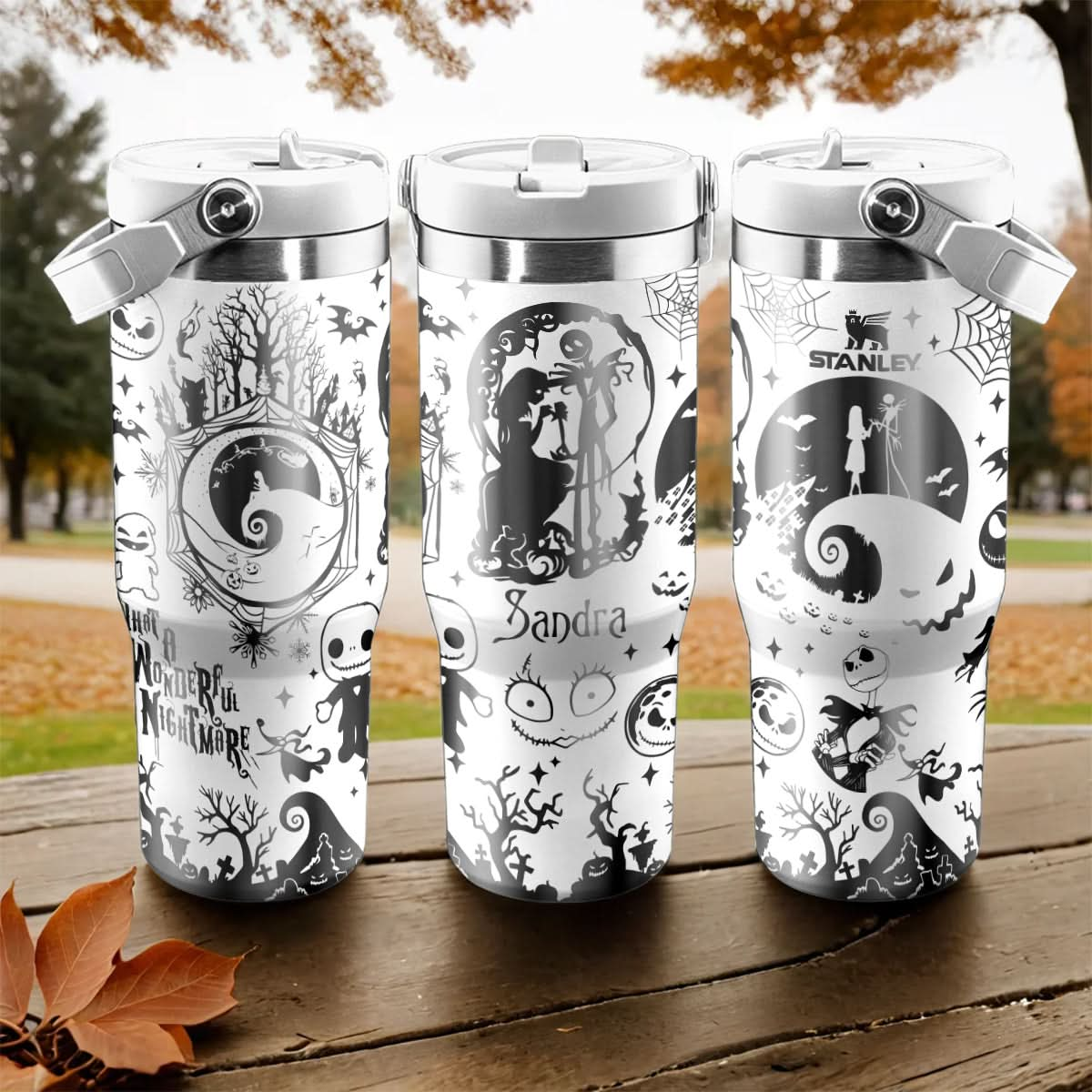 Custom Name Jack And Sally IceFlow 40oz Tumbler - 408VTHNTB021