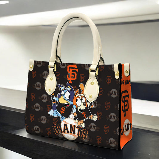 Custom Name San Francisco Giants Women Leather Hand Bag