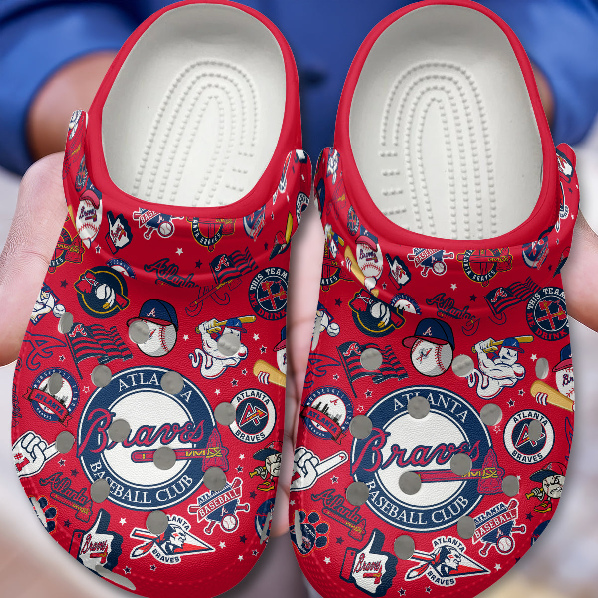 Atlanta Braves MLB Sport Clogs Shoes  - 503HLHNCR123