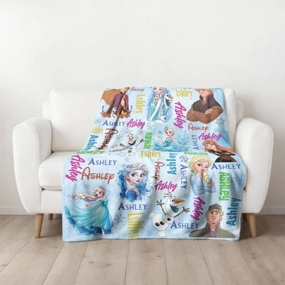 Custom Characters in Frozen Movie Blanket - 410TTHNBL001