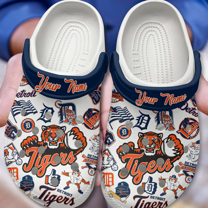 Custom Name Detroit Tigers MLB Sport Clogs Shoes  - 503HLHNCR101