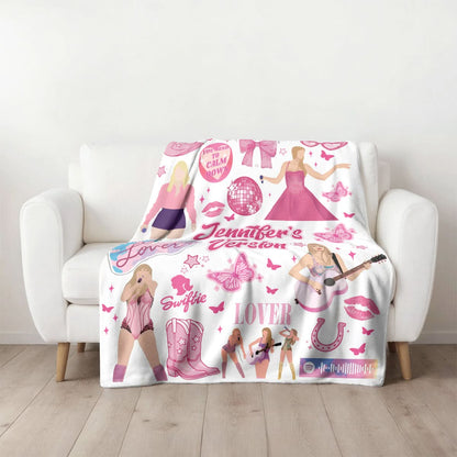 Custom Name Swiftie - Pink Albums Taylor Swift Blanket 407HLHNBL057