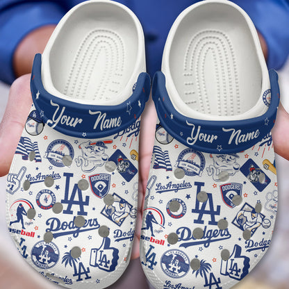 Custom Name Los Angeles Dodgers Baseball Team MLB Clogs  - 503HLHNCR088