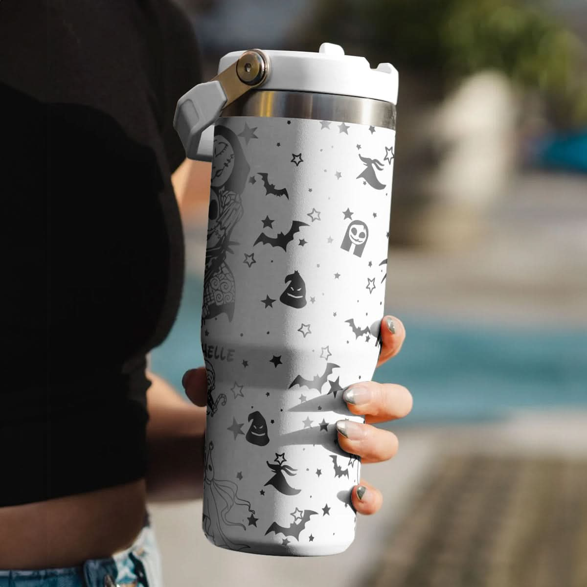 Custom Name Nightmare Before Christmas IceFlow 40oz Tumbler - 408HLHNTB088