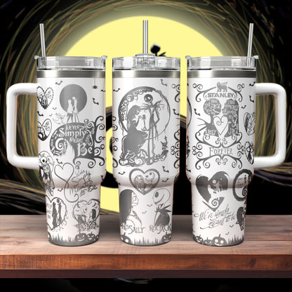 Custom Name Jack And Sally Nightmare 40oz Tumbler