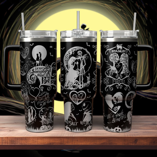 Custom Name Jack And Sally Nightmare 40oz Tumbler