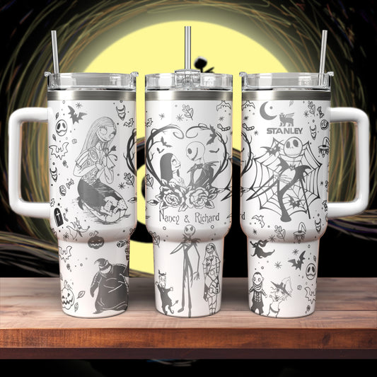 Custom Name Couple Jack and Sally Nightmare Stanley 40 oz Tumbler
