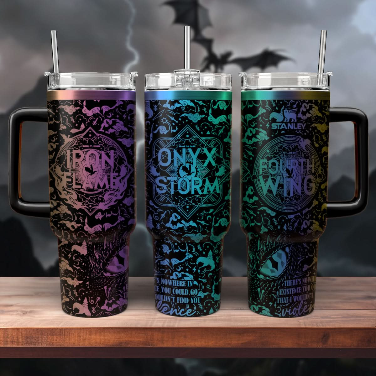 Fourth Wing - Iron Flame - Onyx Storm 40oz Tumbler - 407VTHNTB021