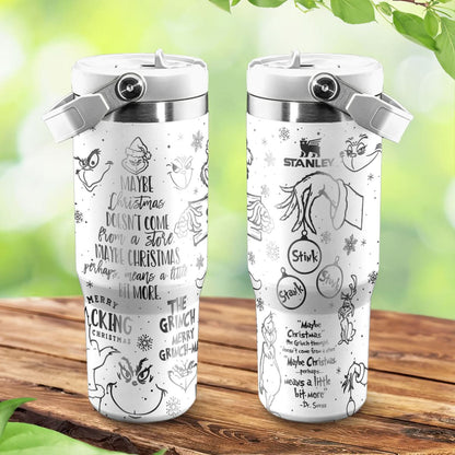 Custom Grinch IceFlow 40oz Tumbler - 410QAHNTB009