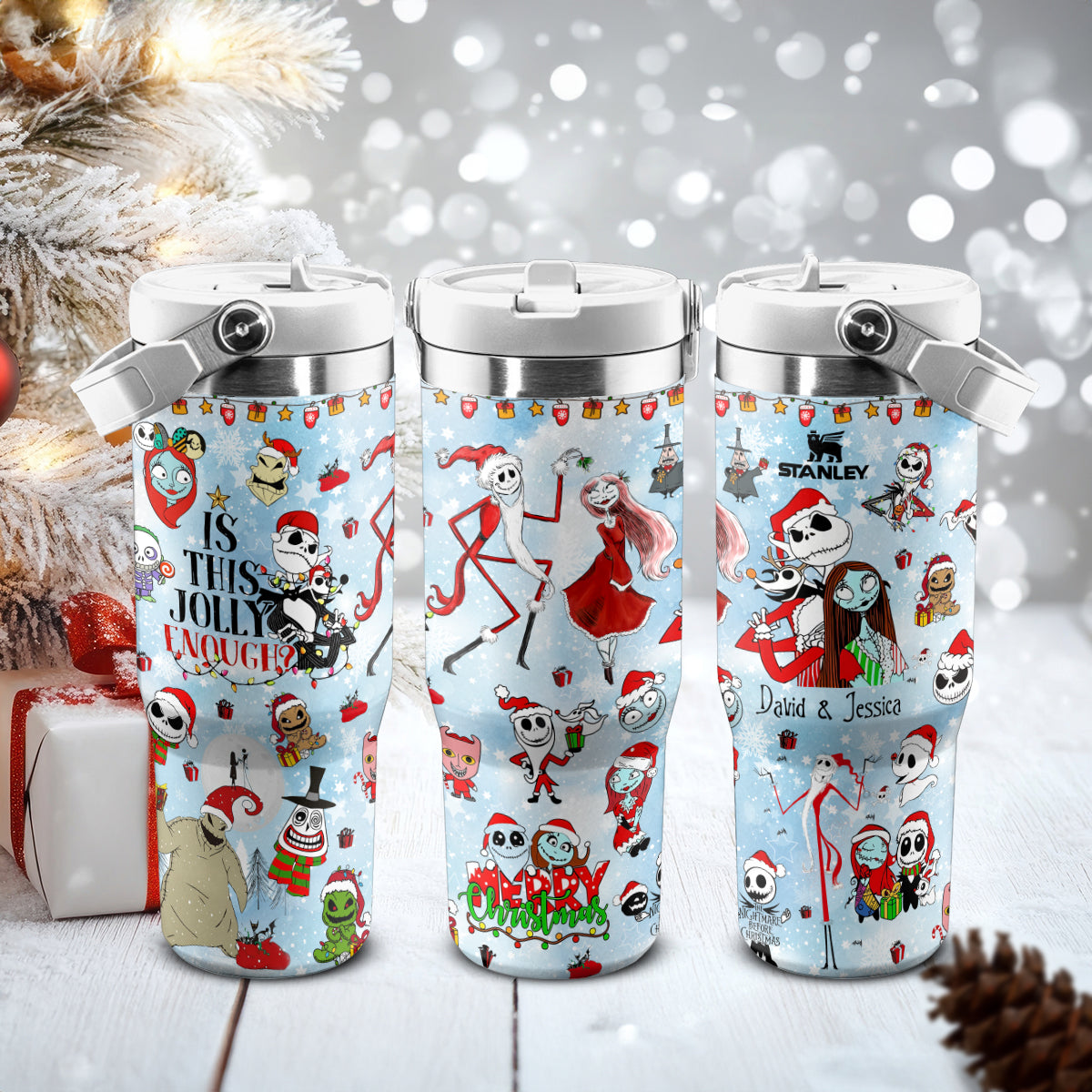 Custom Couple The Nightmare Before Christmas, Gift For Christmas IceFlow 40oz Tumbler - 410QAHNTB051