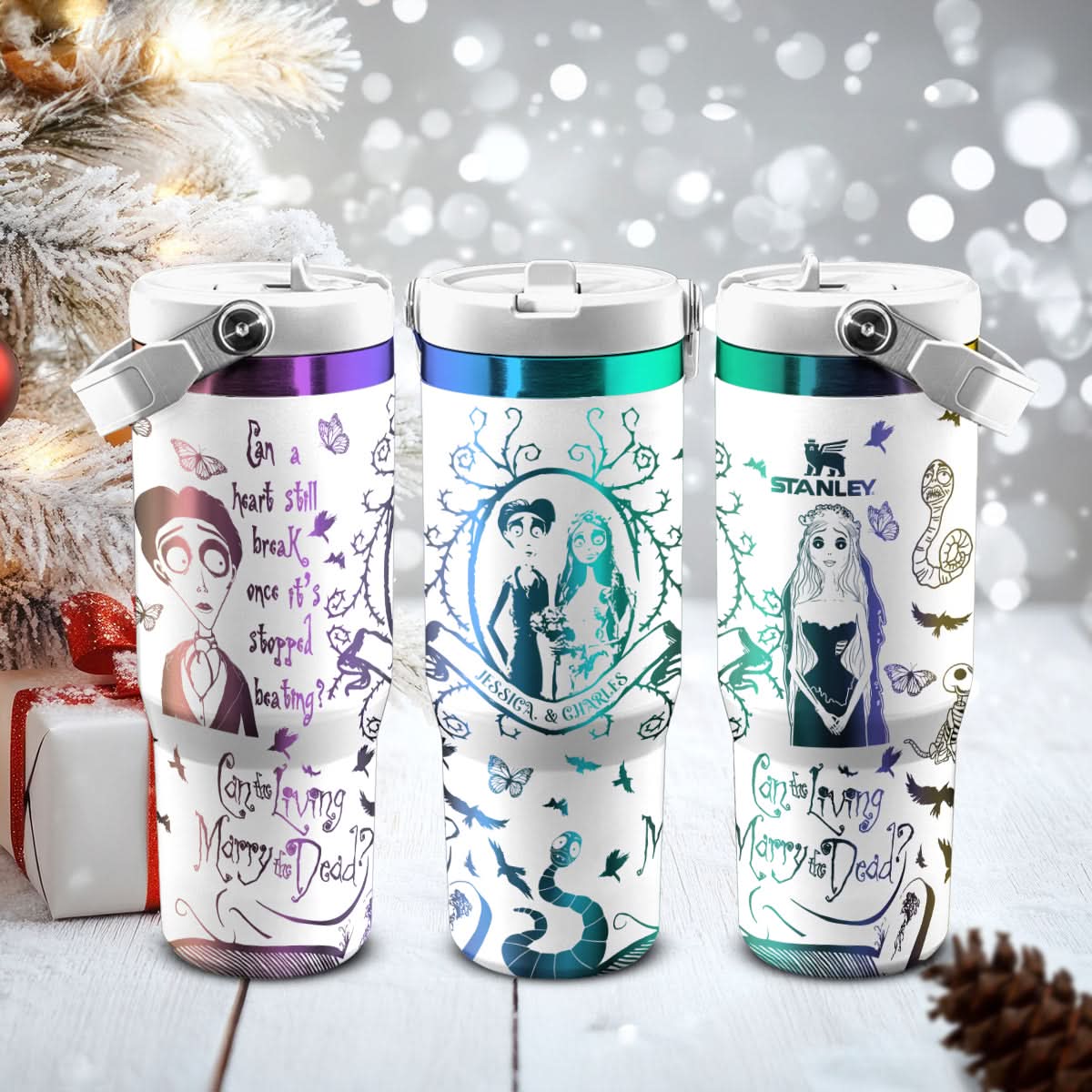 Custom Name Couple Corpse Bride Halloween IceFlow 40oz Tumbler - 409HLHNTB159