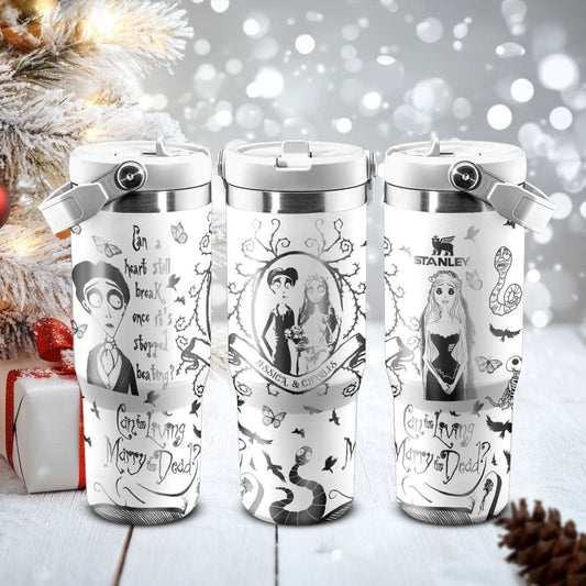 Custom Name Couple Corpse Bride Halloween IceFlow 40oz Tumbler - 409HLHNTB159